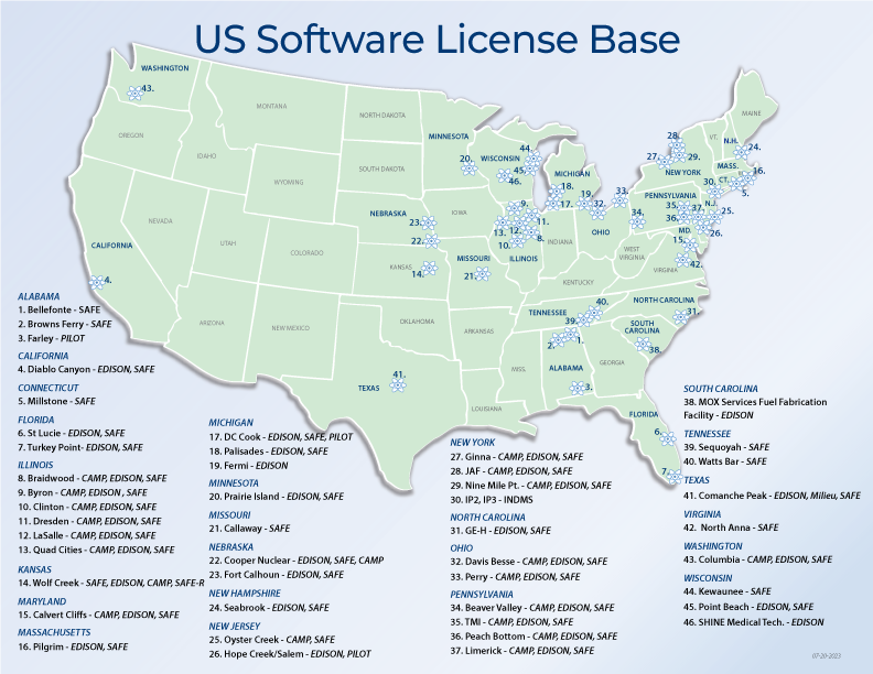 US Software License Base Map